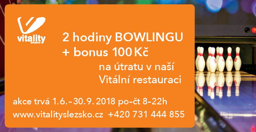 2 hodiny bowlingu + bonus 100Kč v restauraci